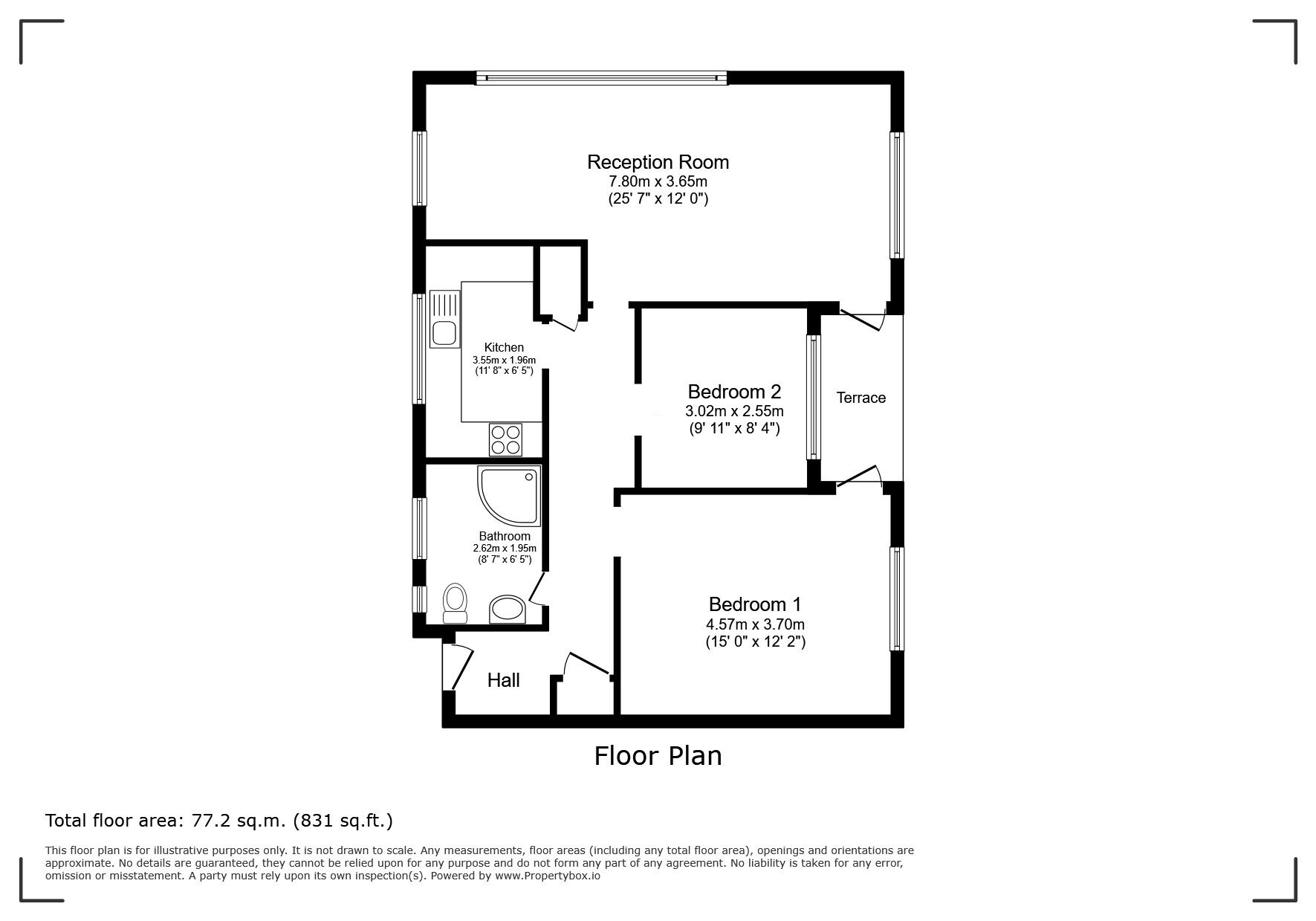 Floorplan of 2 bedroom Flat for sale, Footscray Road, London, SE9