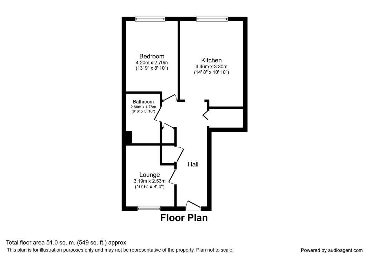 Floorplan of 1 bedroom Flat for sale, Burnt Ash Hill, London, SE12