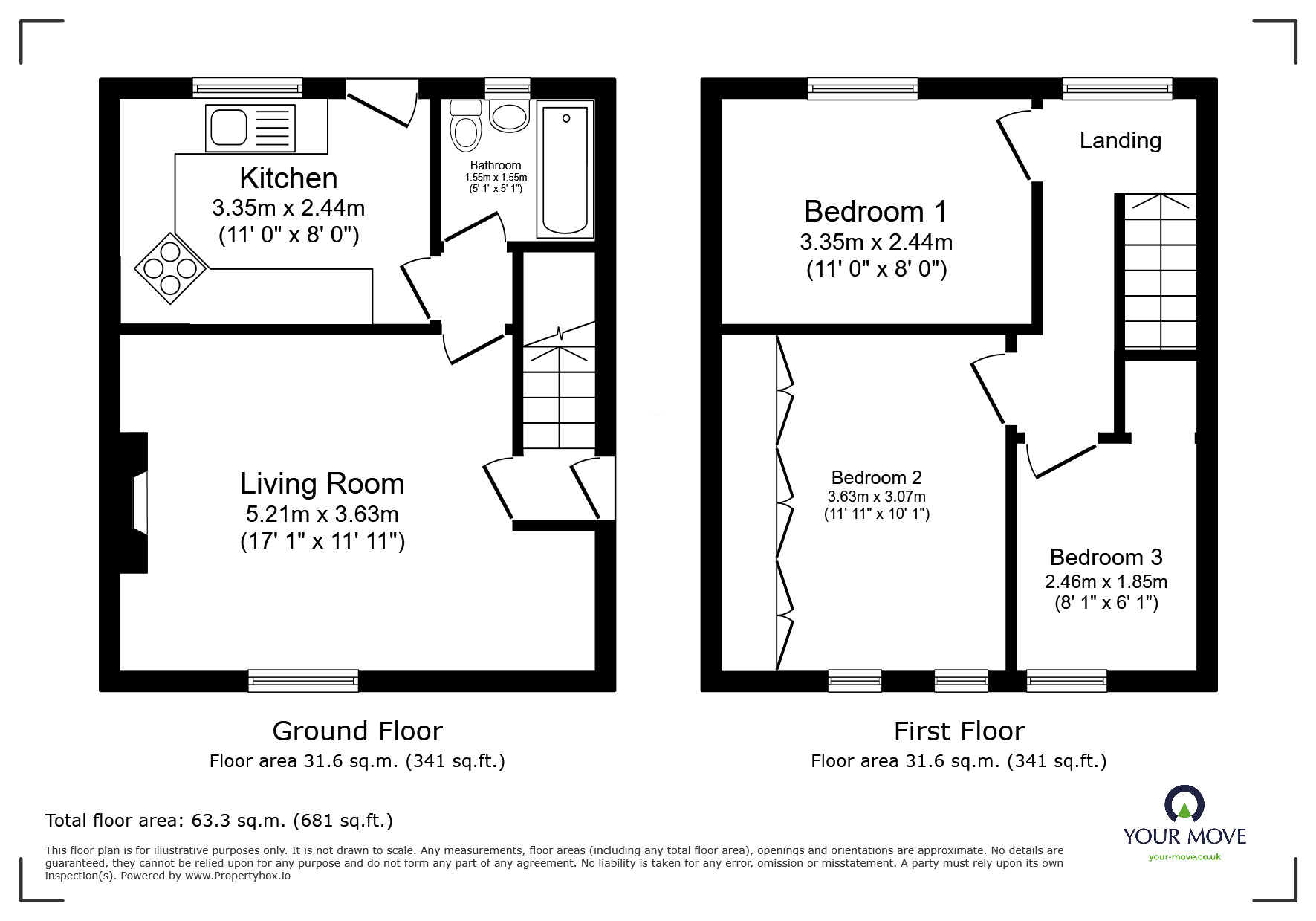 Floorplan of 3 bedroom Semi Detached House to rent, Hazel Road, Exeter, EX2