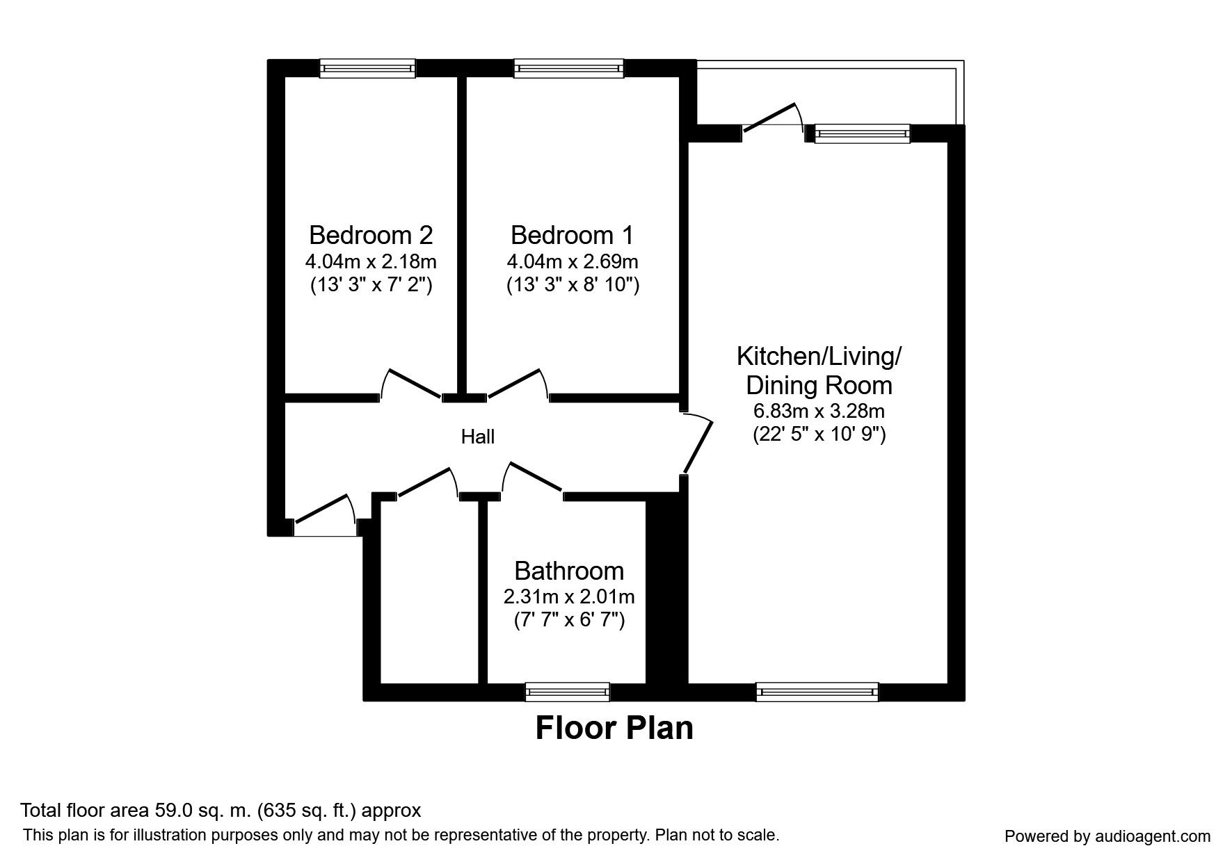 Floorplan of 2 bedroom  Flat to rent, St. Pauls Close Burnthouse Lane, Exeter, EX2