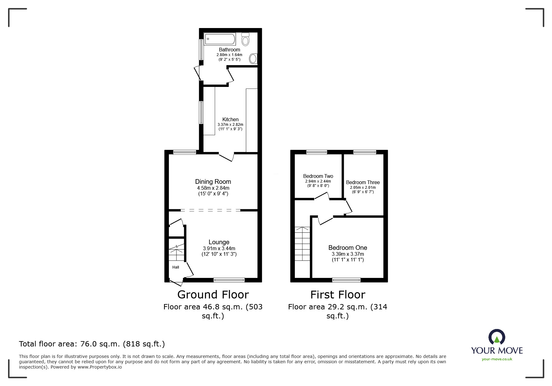 Floorplan of 3 bedroom Mid Terrace House for sale, Priory Row, Faversham, Kent, ME13