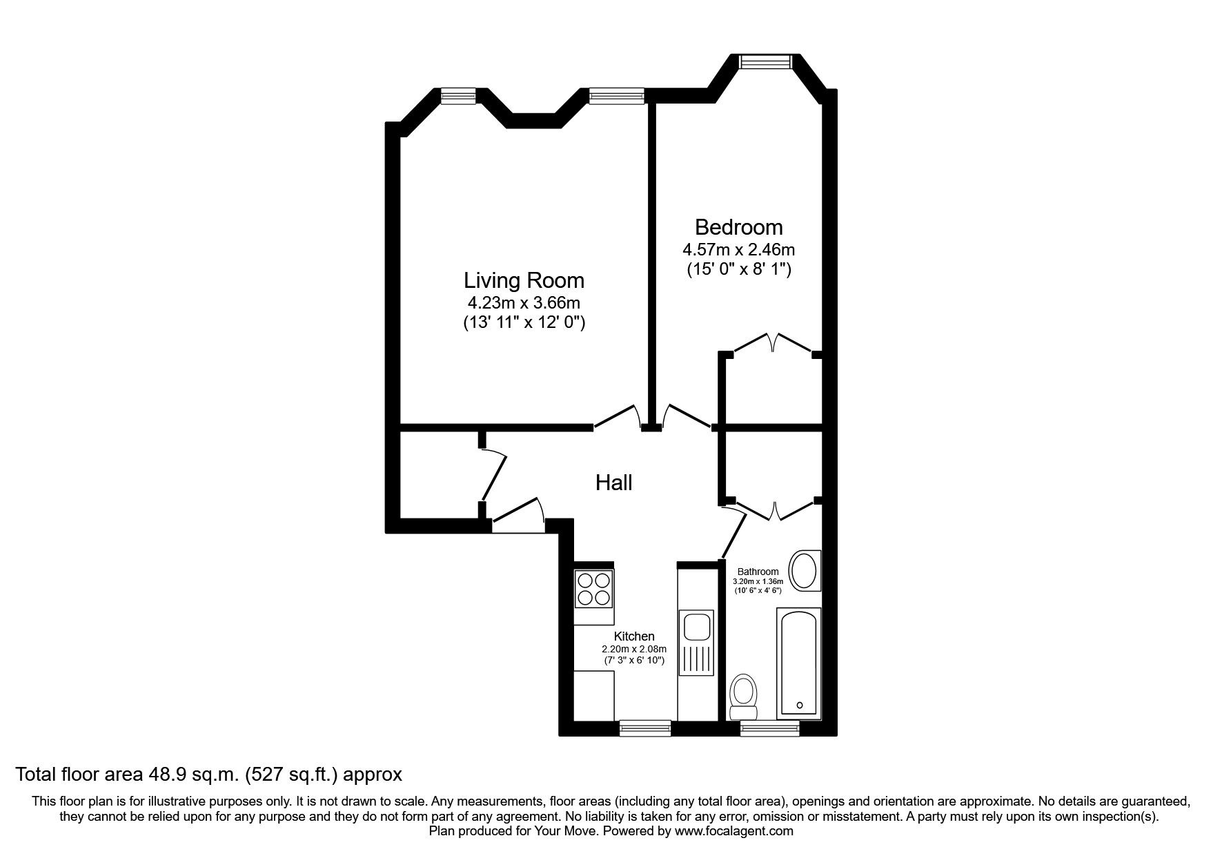 Floorplan of 1 bedroom  Flat to rent, The Cross, High Street, West Lothian, EH49