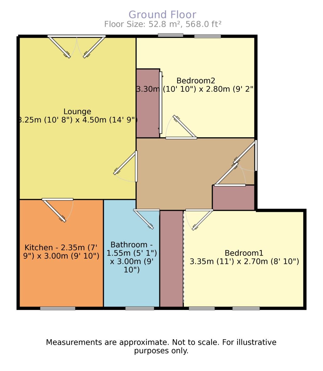 Floorplan of 2 bedroom Flat to rent, Madderfield Mews, Linlithgow, West Lothian, EH49