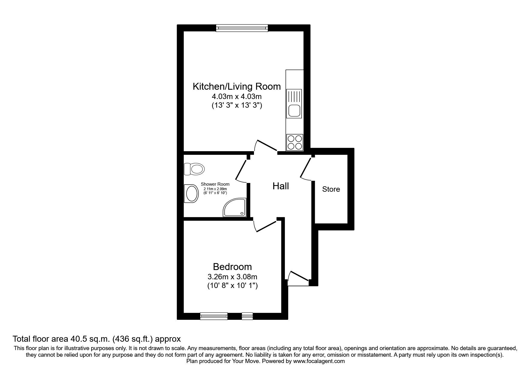 Floorplan of 1 bedroom  Flat to rent, Main Street, Bo'ness, West Lothian, EH51