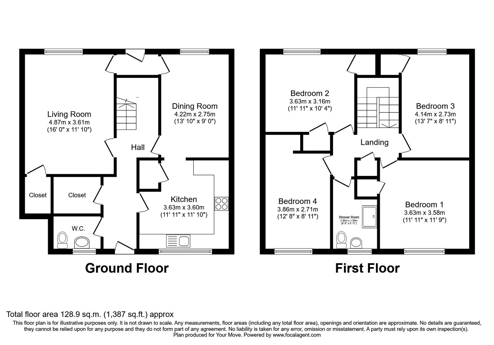 Floorplan of 4 bedroom Mid Terrace House for sale, Carrick Place, Camelon, Stirlingshire, FK1