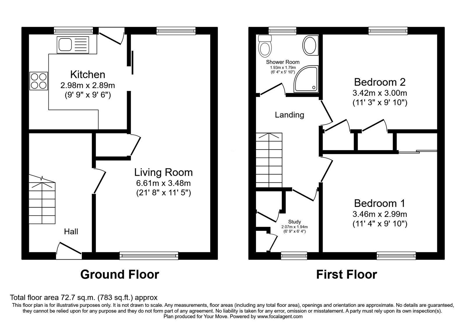 Floorplan of 2 bedroom End Terrace House for sale, Mary Place, Clackmannan, FK10