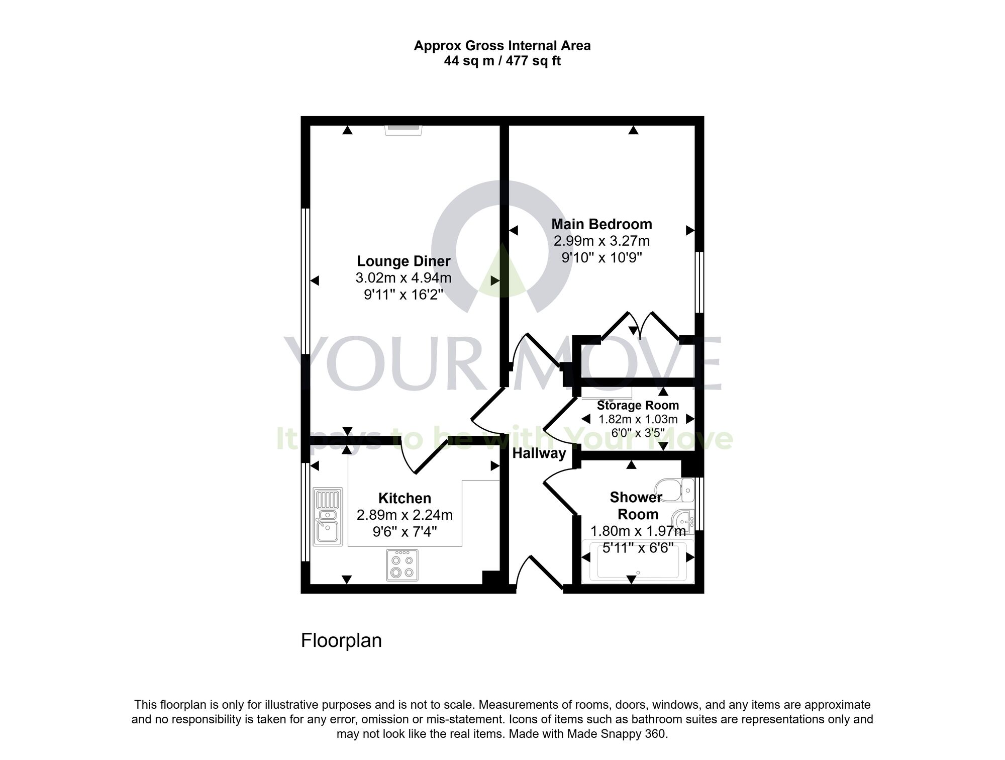Floorplan of 1 bedroom Flat for sale, Telford Place, Linlithgow Bridge, West Lothian, EH49