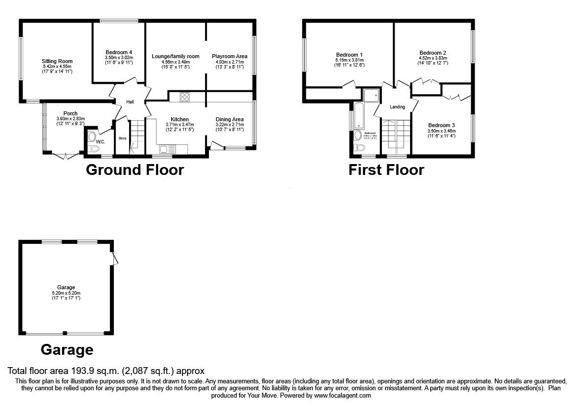 Floorplan of 4 bedroom Detached House for sale, Anne Drive, Stenhousemuir, Stirlingshire, FK5