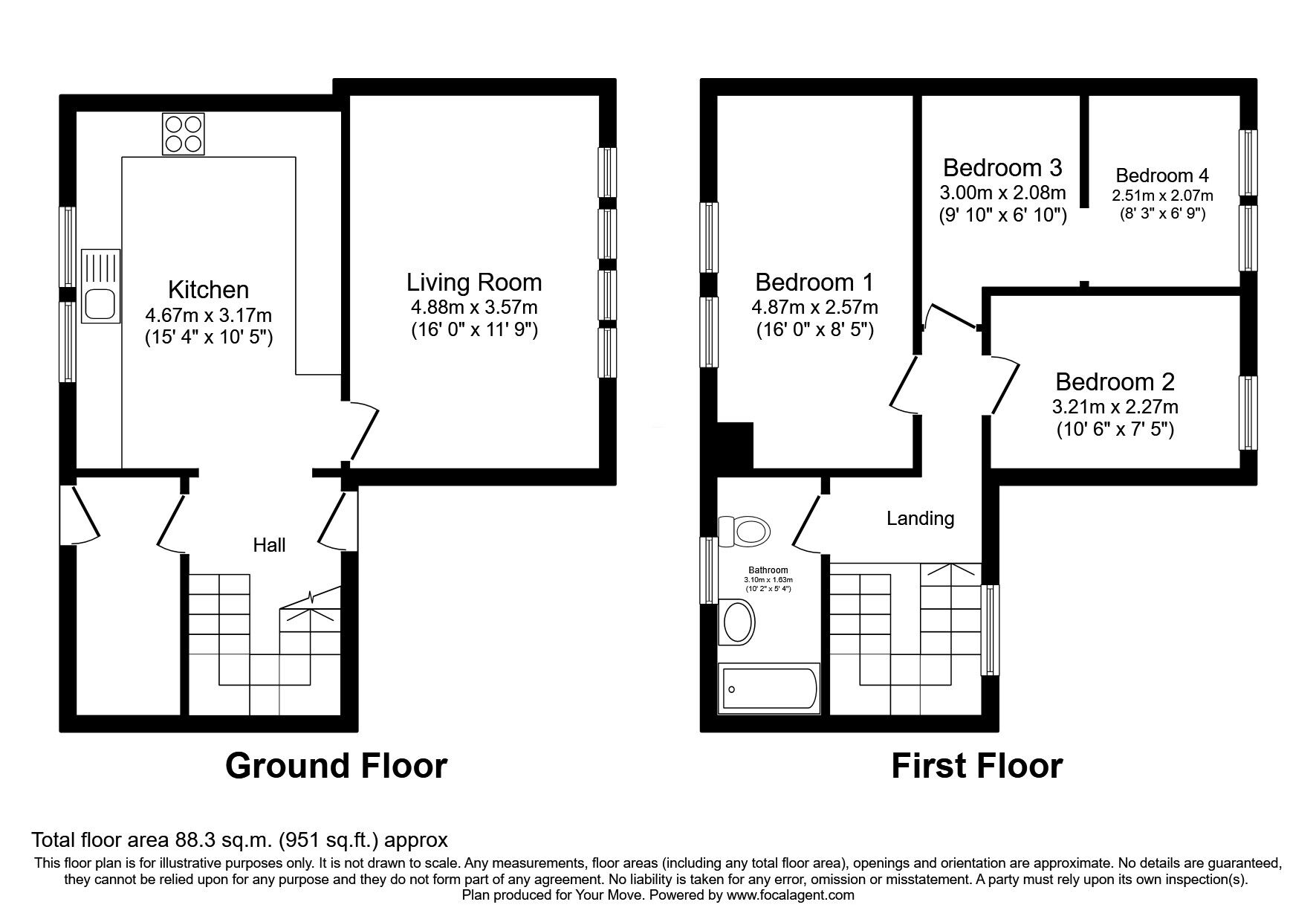 Floorplan of 3 bedroom Semi Detached House for sale, South Green Drive, Airth, Stirlingshire, FK2