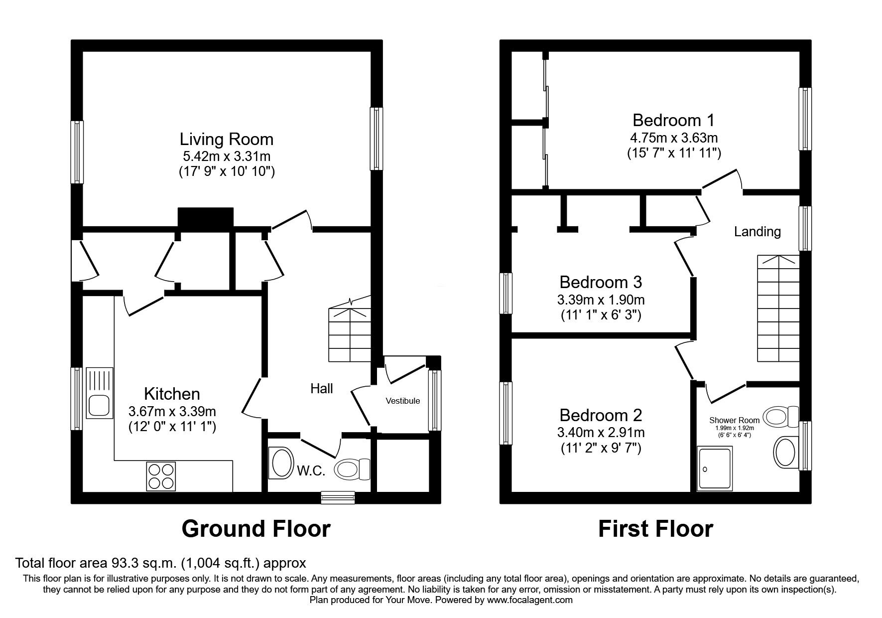 Floorplan of 3 bedroom End Terrace House for sale, Castings Drive, Falkirk, Stirlingshire, FK2