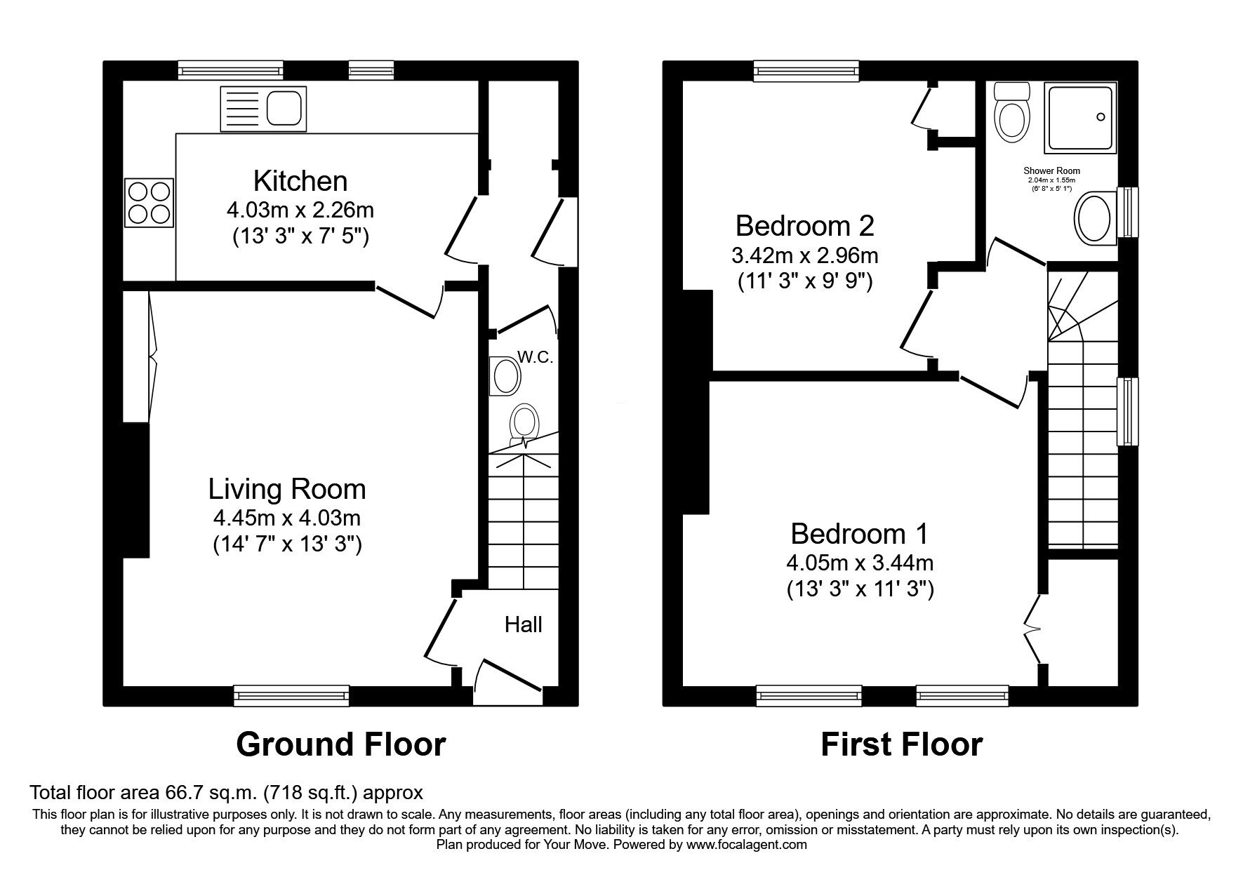Floorplan of 2 bedroom End Terrace House for sale, George Street, Larbert, Stirlingshire, FK5