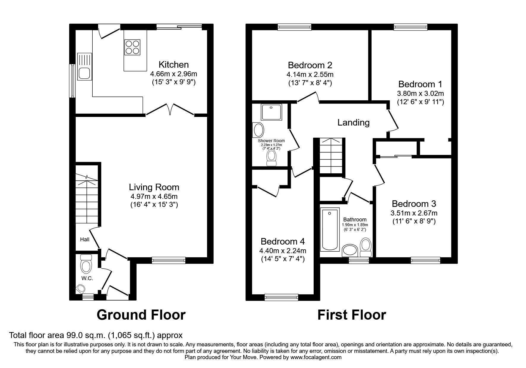 Floorplan of 4 bedroom Semi Detached House for sale, Hope Park Gardens, Bathgate, West Lothian, EH48