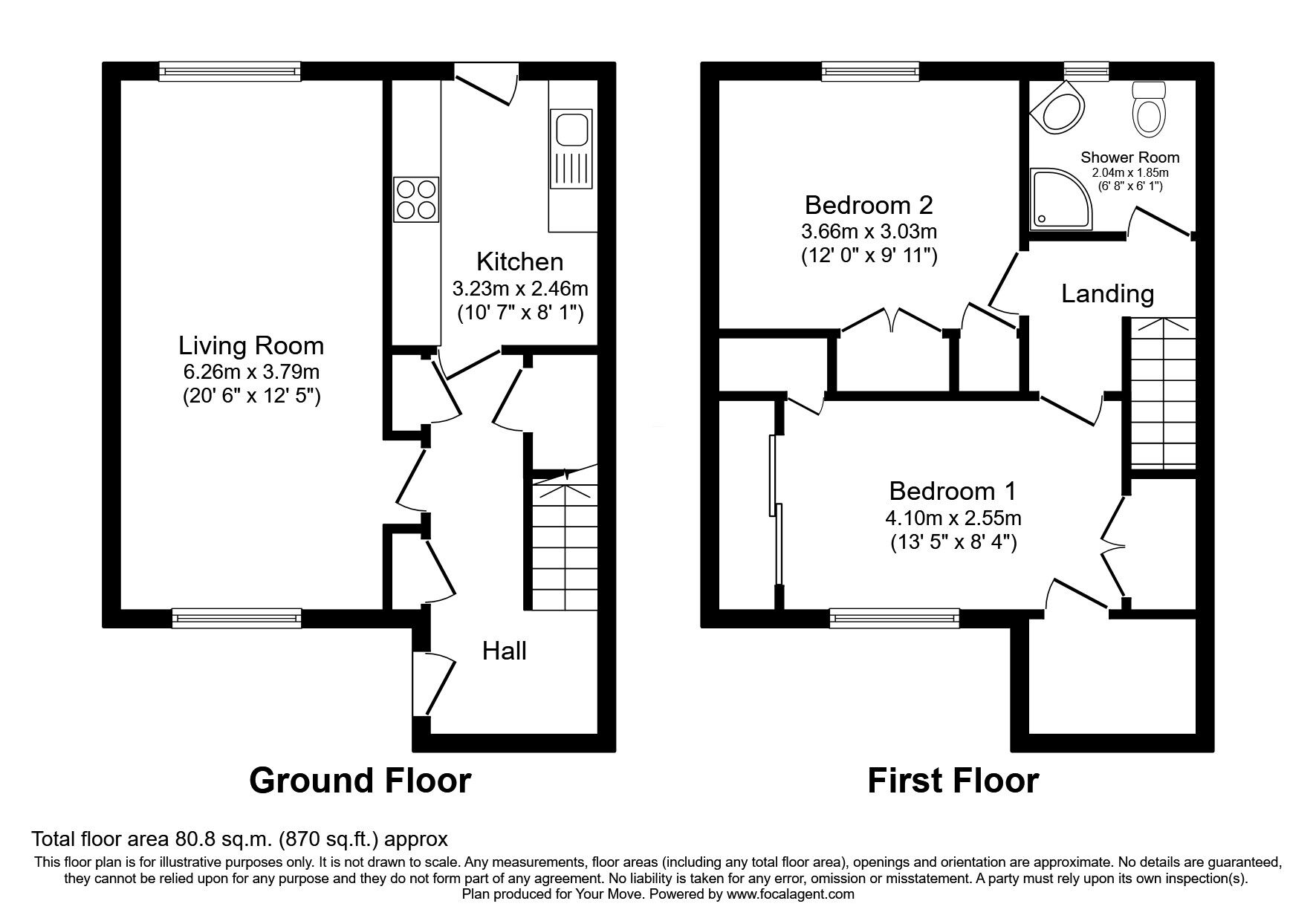 Floorplan of 2 bedroom End Terrace House for sale, Spey Court, Grangemouth, Stirlingshire, FK3