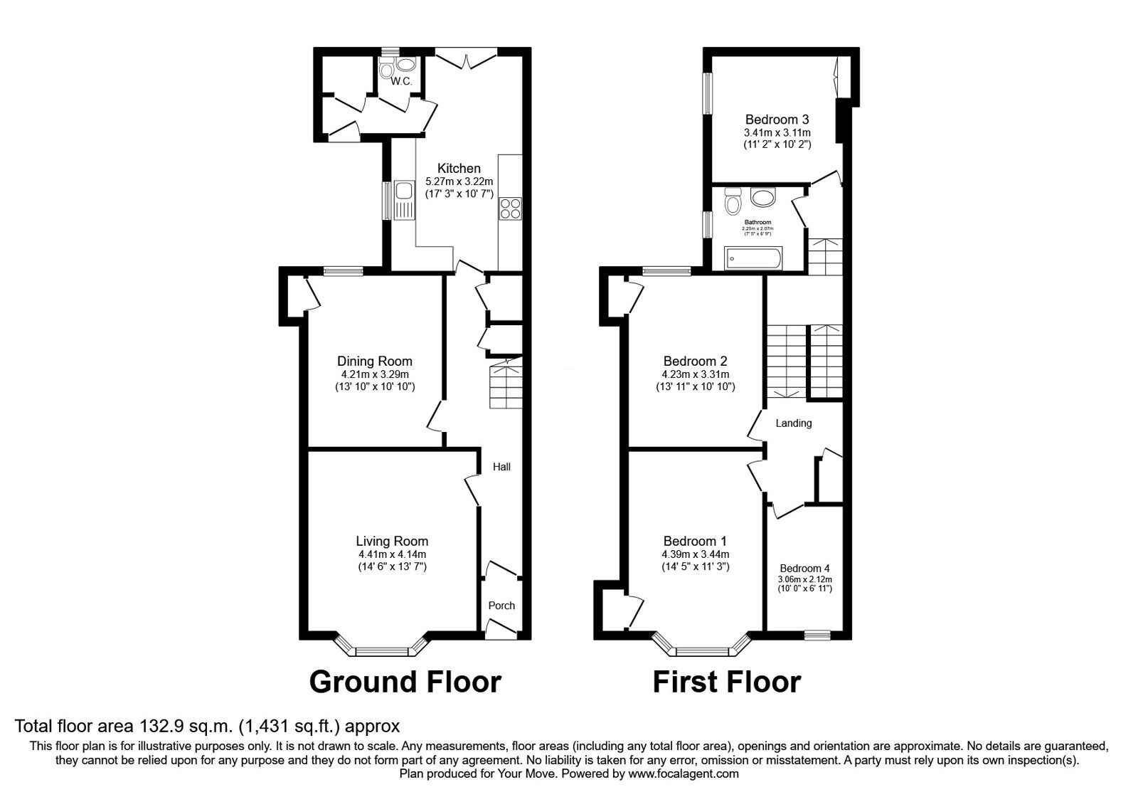 Floorplan of 4 bedroom Semi Detached House for sale, Heugh Street, Falkirk, Stirlingshire, FK1