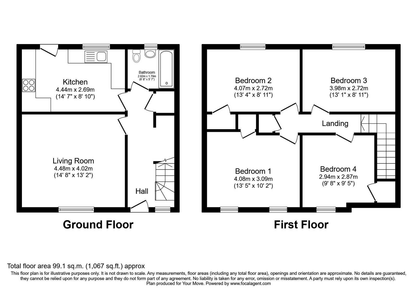 Floorplan of 4 bedroom Mid Terrace House for sale, Shannon Drive, Falkirk, Stirlingshire, FK1