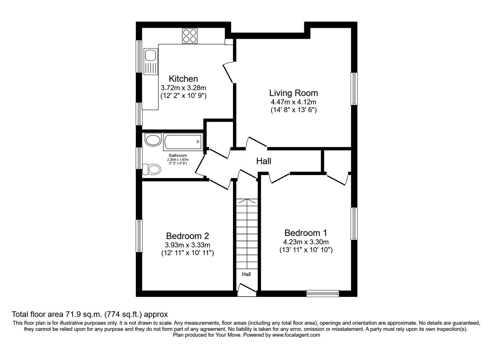 Floorplan of 2 bedroom  Flat for sale, Thornbridge Road, Falkirk, Stirlingshire, FK2