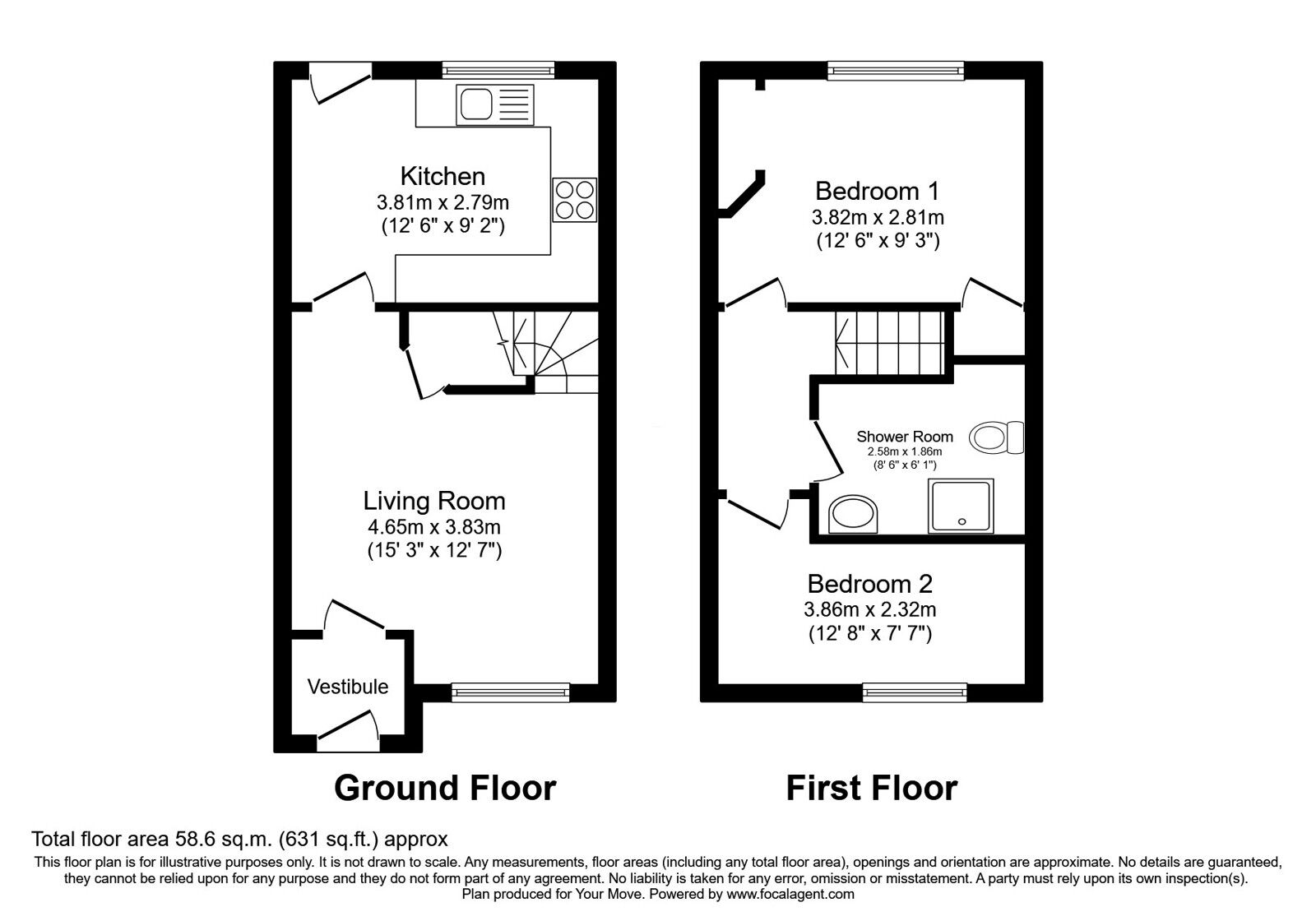 Floorplan of 2 bedroom End Terrace House for sale, Willow Grove, Livingston, West Lothian, EH54