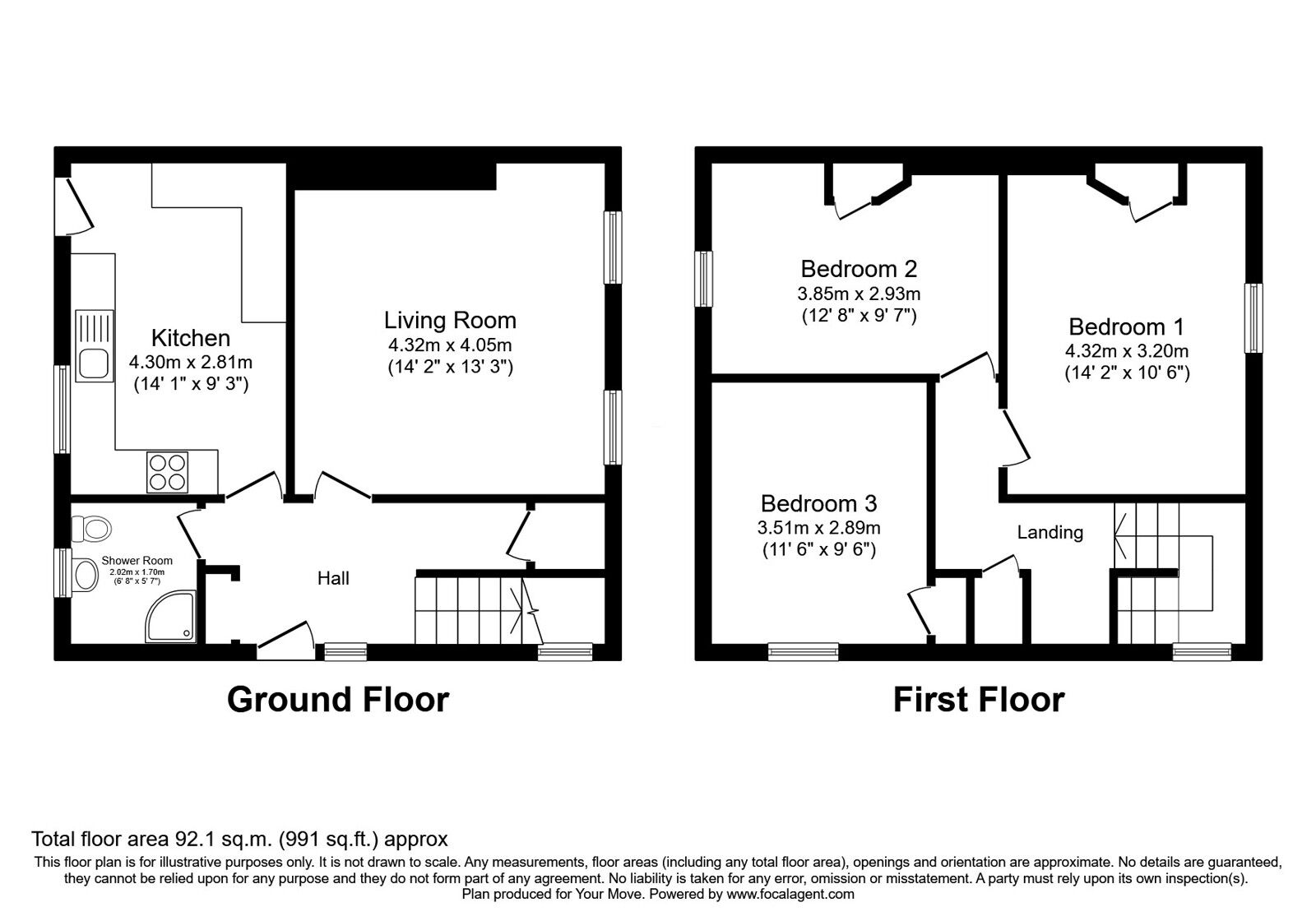 Floorplan of 3 bedroom Semi Detached House for sale, Simpson Drive, Maddiston, Stirlingshire, FK2