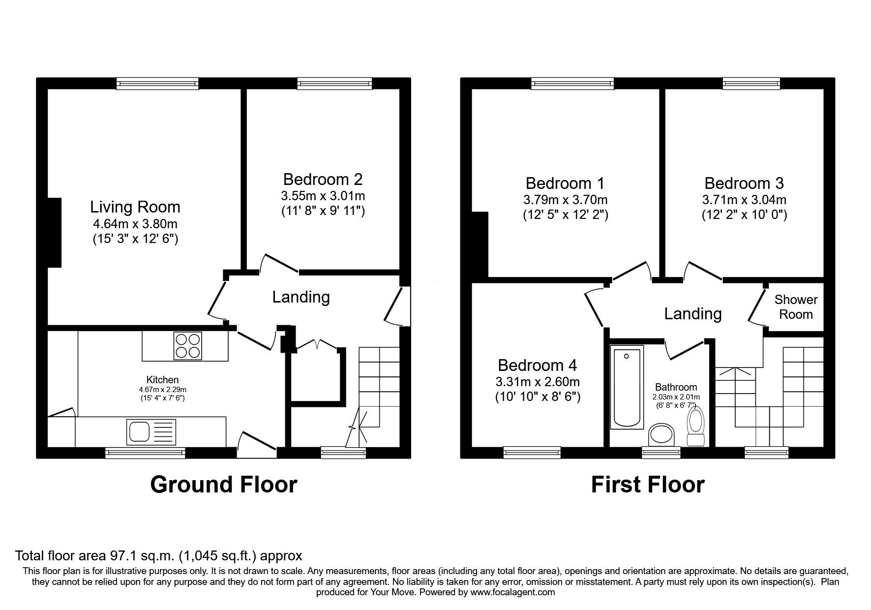 Floorplan of 4 bedroom Semi Detached House for sale, Overton Road, Grangemouth, Stirlingshire, FK3