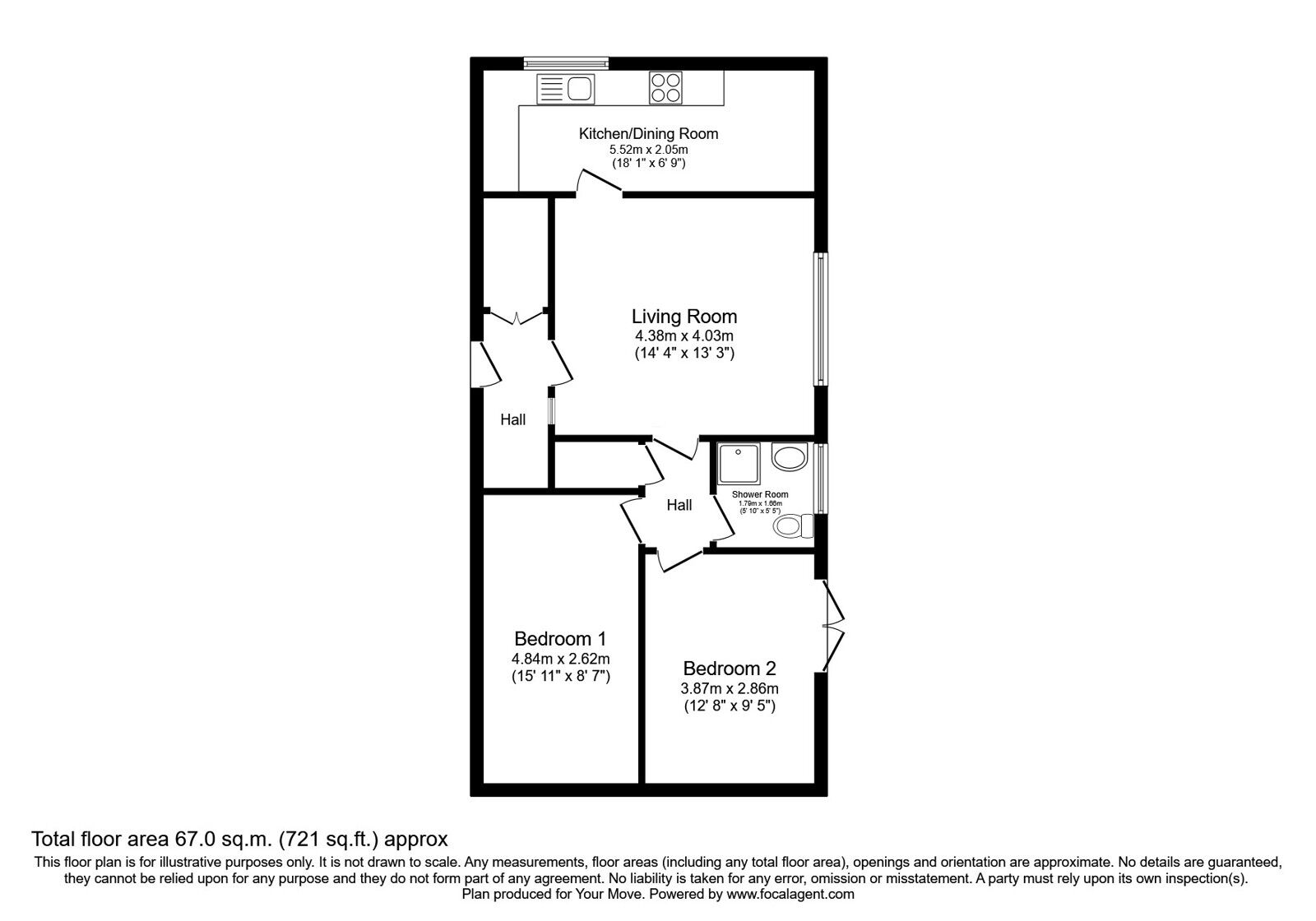 Floorplan of 2 bedroom  Flat for sale, Westerton Road, Grangemouth, Stirlingshire, FK3