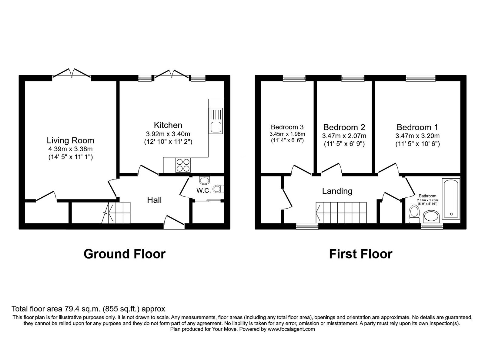 Floorplan of 3 bedroom Detached House for sale, Redbrae Avenue, Bo'ness, EH51