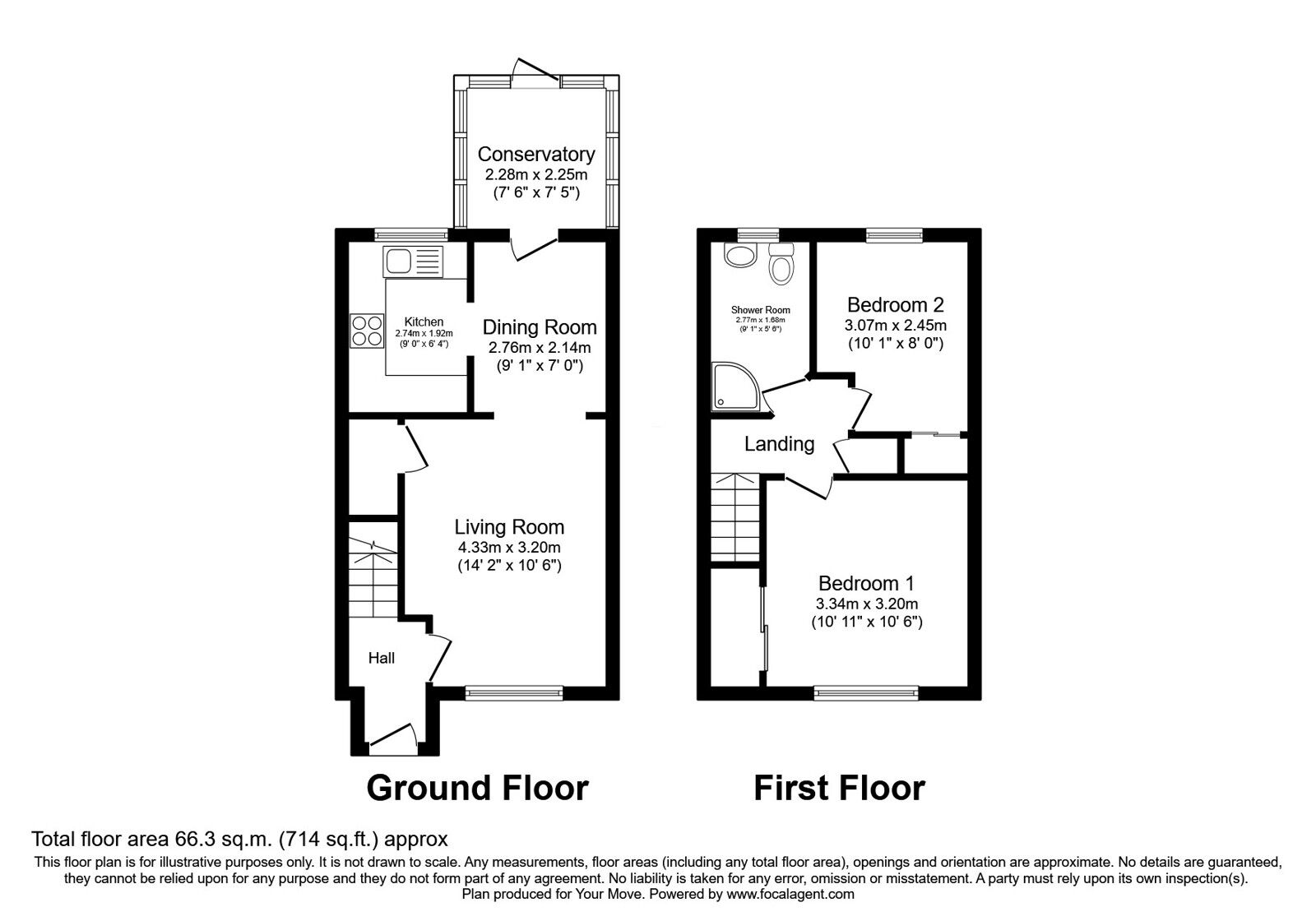 Floorplan of 2 bedroom Semi Detached House for sale, Farrier Court, Blackburn, West Lothian, EH47