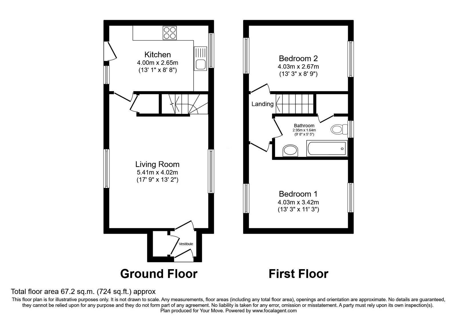 Floorplan of 2 bedroom Semi Detached House for sale, Nicol Place, Broxburn, West Lothian, EH52