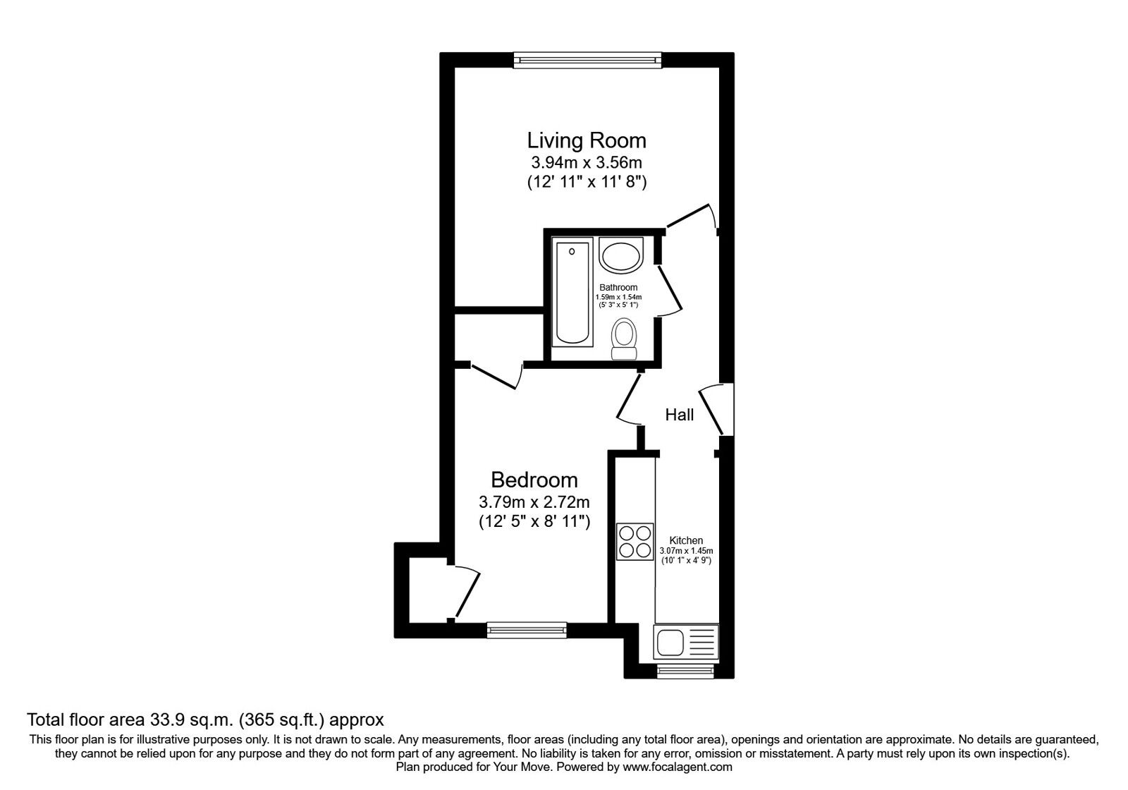 Floorplan of 1 bedroom  Flat for sale, Main Street, Mid Calder, West Lothian, EH53
