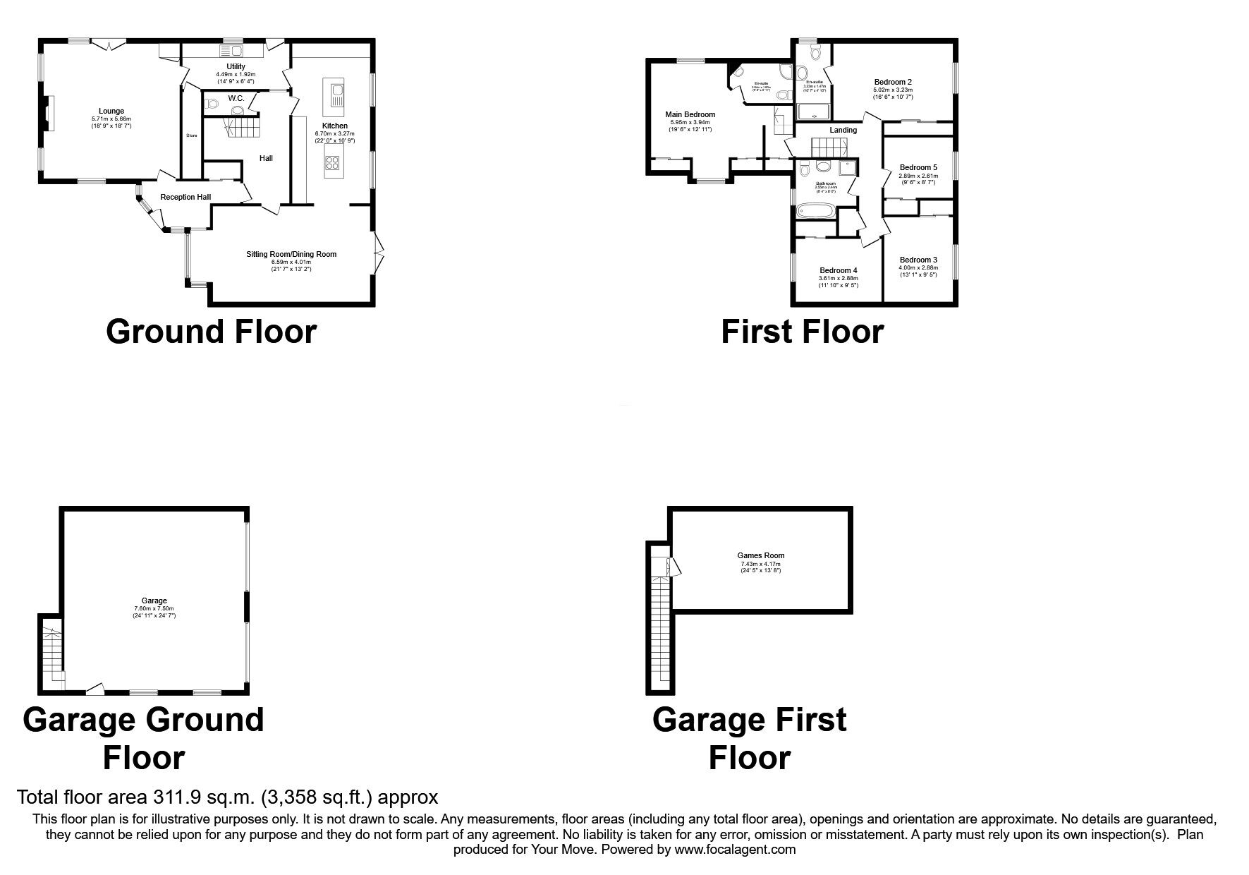 Floorplan of 5 bedroom Detached House for sale, Kirkton Place, Bathgate, West Lothian, EH48