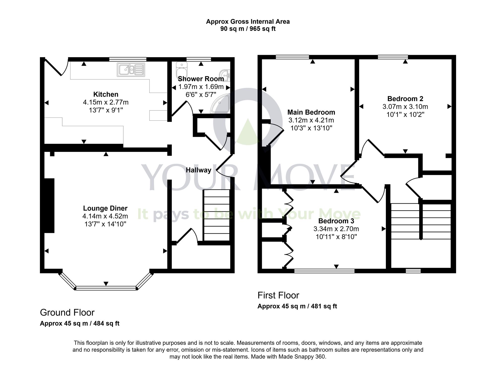 Floorplan of 3 bedroom Semi Detached House for sale, Antonine Street, Camelon, Stirlingshire, FK1