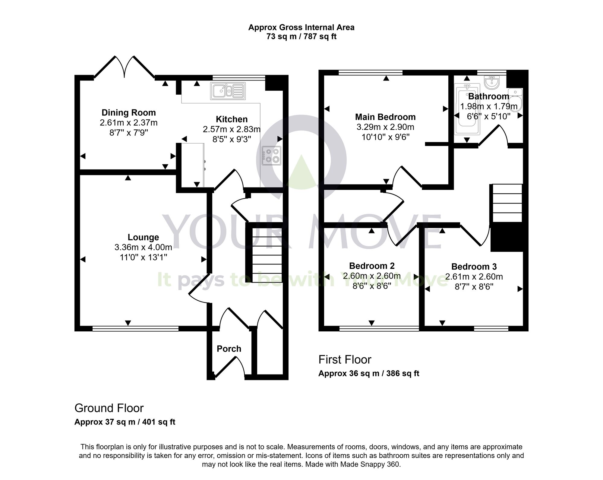 Floorplan of 3 bedroom End Terrace House for sale, South Green Drive, Airth, Stirlingshire, FK2