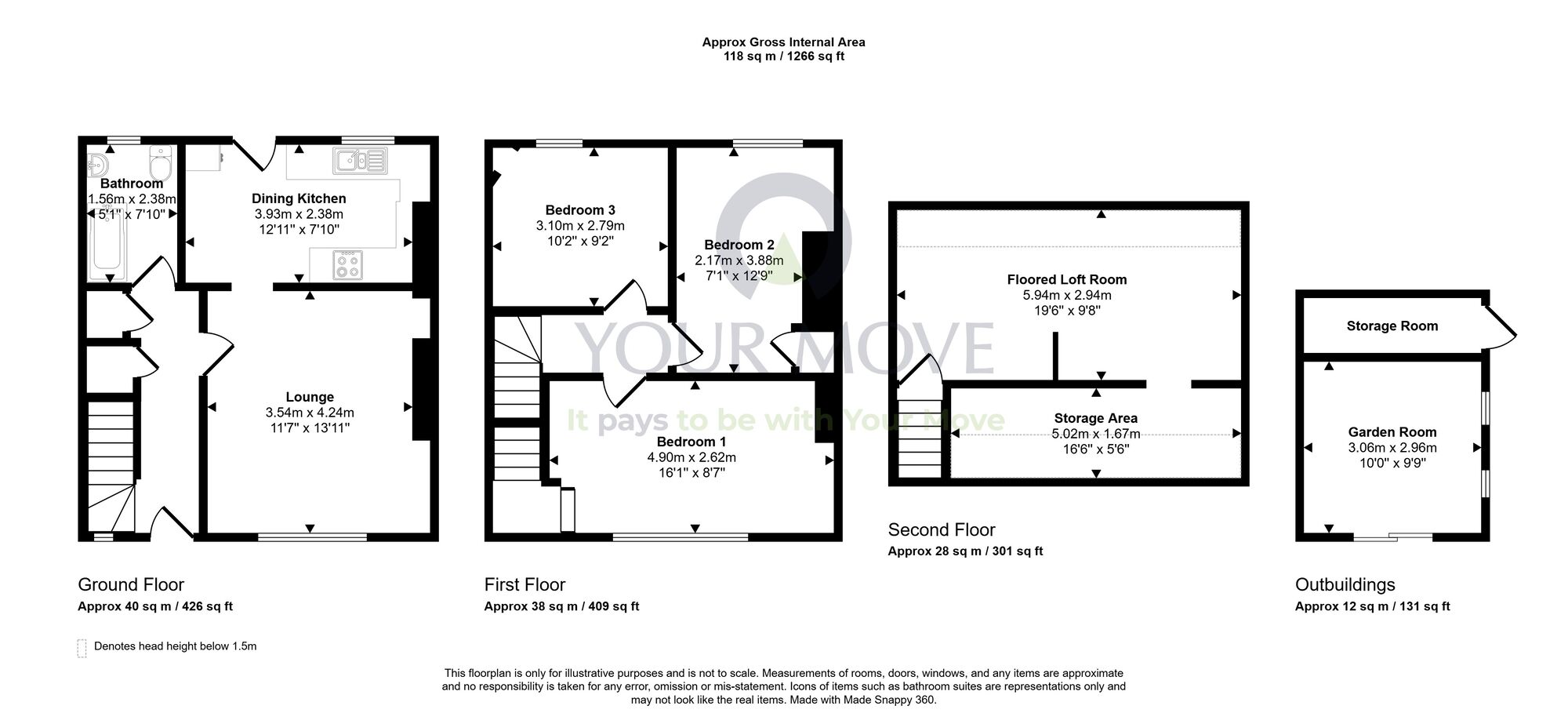 Floorplan of 3 bedroom Mid Terrace House for sale, Cousland Terrace, Seafield, West Lothian, EH47