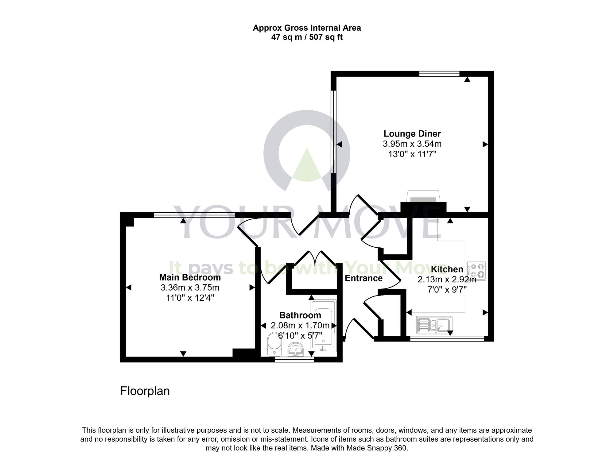 Floorplan of 1 bedroom End Terrace Bungalow for sale, Strathlogie, Westfield, West Lothian, EH48