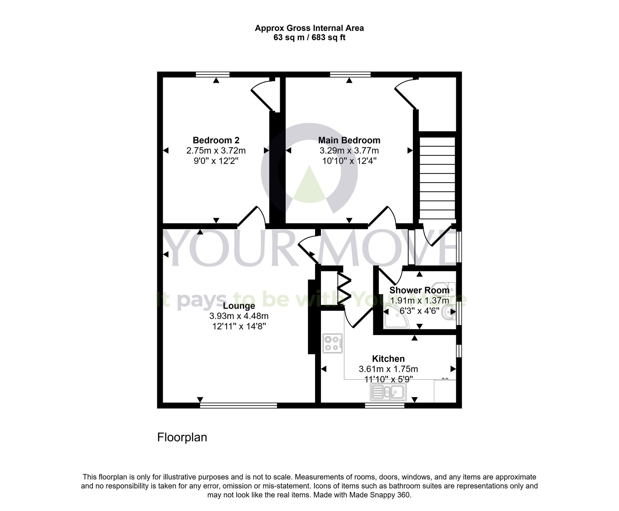 Floorplan of 2 bedroom Flat for sale, Parkhead Crescent, West Calder, West Lothian, EH55