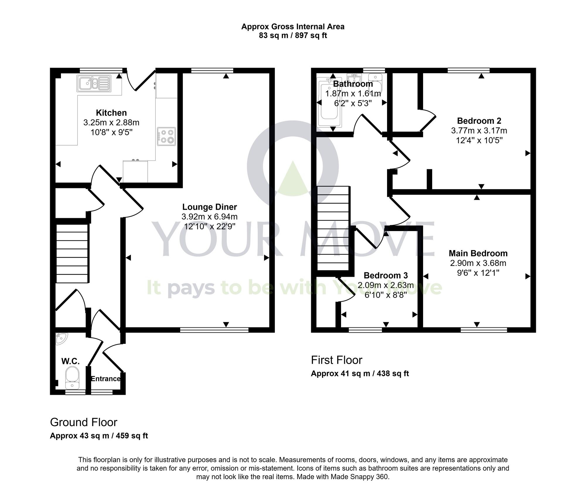 Floorplan of 3 bedroom Semi Detached House for sale, Woodhead Grove, Armadale, West Lothian, EH48