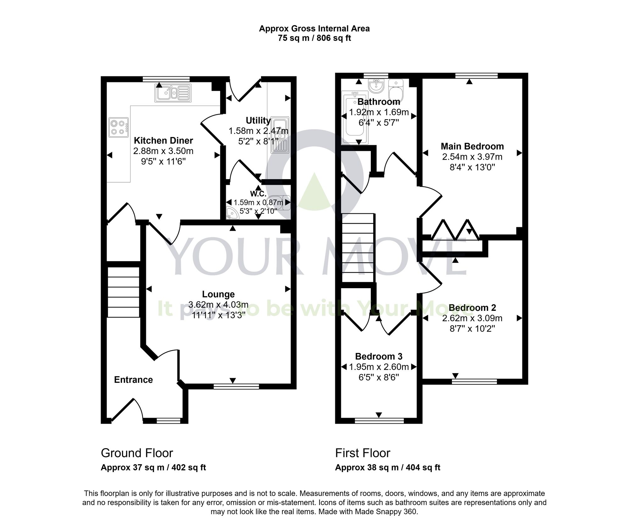 Floorplan of 3 bedroom End Terrace House for sale, Leyland Road, Bathgate, West Lothian, EH48