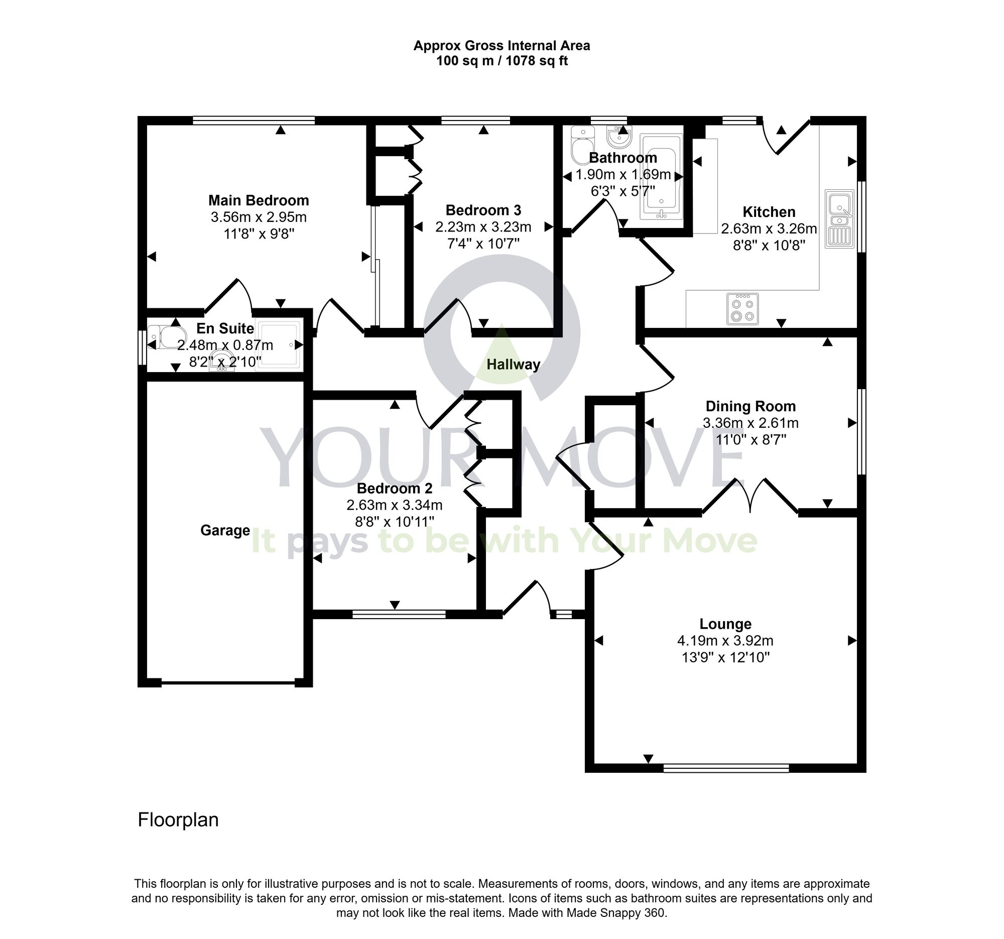 Floorplan of 3 bedroom Detached Bungalow for sale, Rowan Crescent, Stirlingshire, FK1
