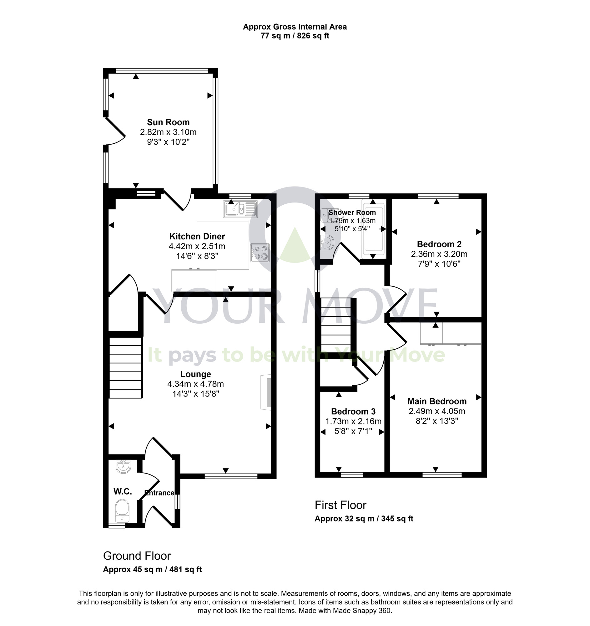 Floorplan of 3 bedroom Semi Detached House for sale, Jamieson Avenue, Stenhousemuir, Stirlingshire, FK5