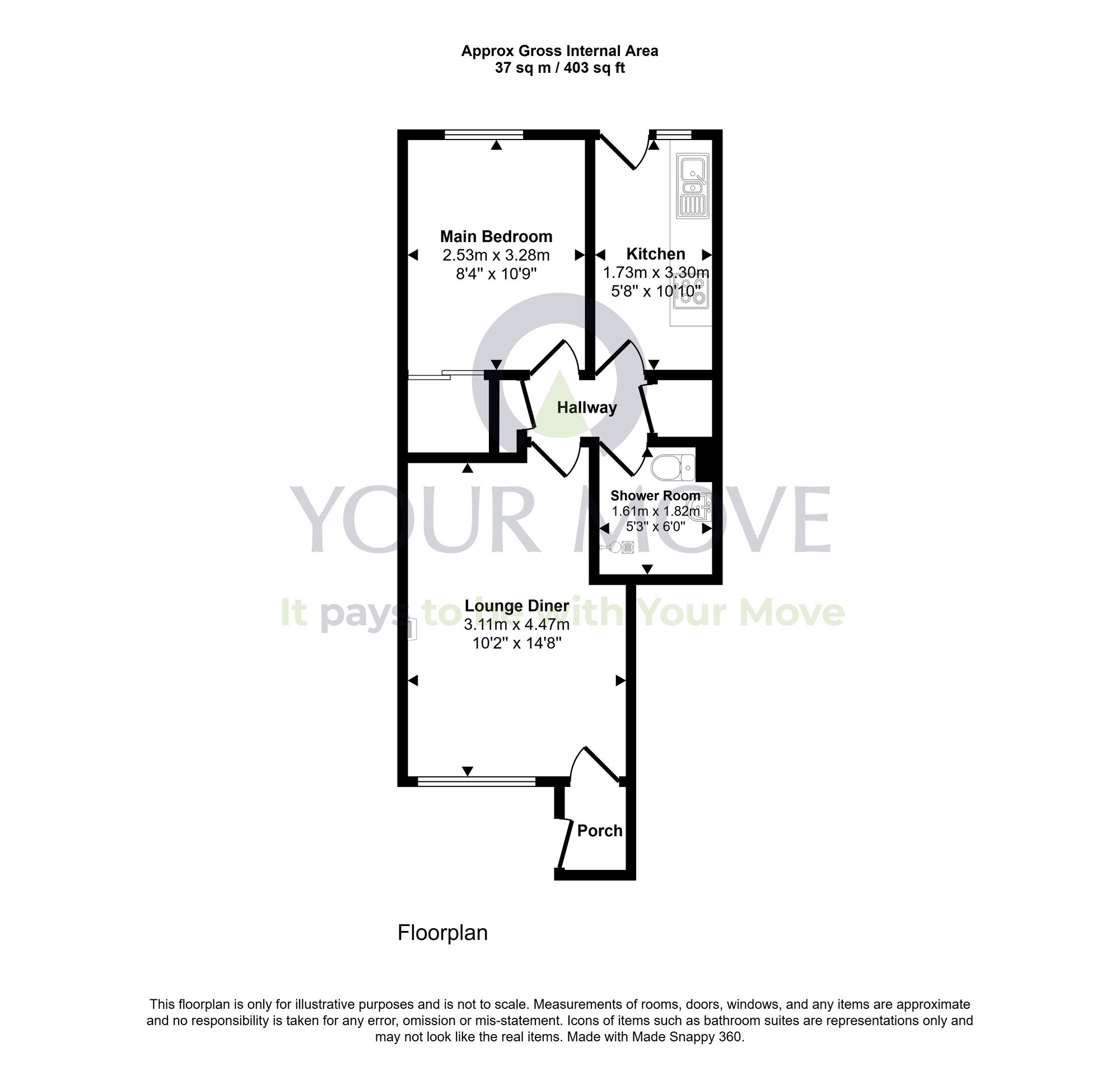 Floorplan of 1 bedroom Flat for sale, Franchi Drive, Stenhousemuir, Stirlingshire, FK5