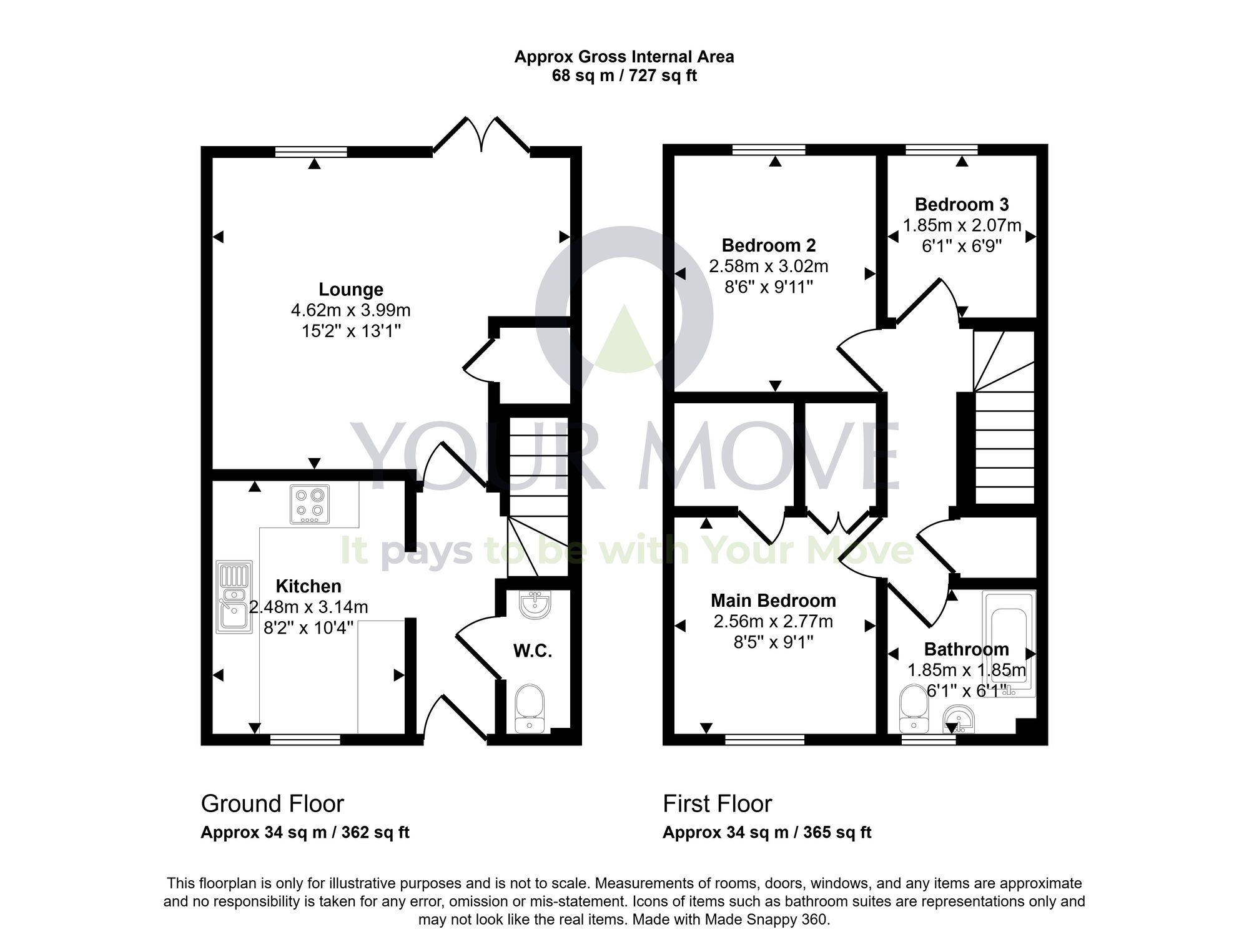 Floorplan of 3 bedroom End Terrace House for sale, Leyland Road, Bathgate, West Lothian, EH48