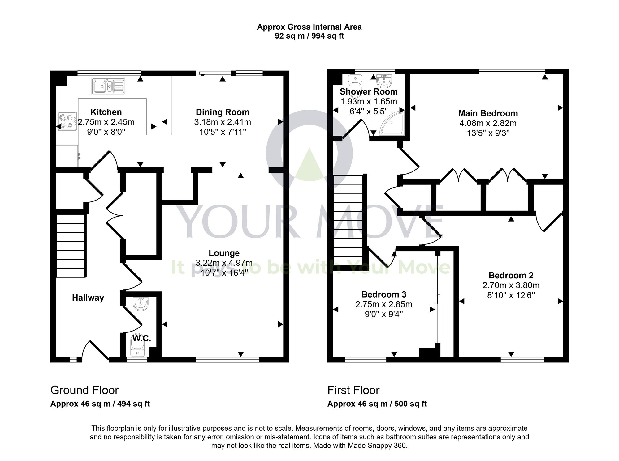 Floorplan of 3 bedroom Mid Terrace House for sale, Kilbrennan Drive, Falkirk, Stirlingshire, FK1