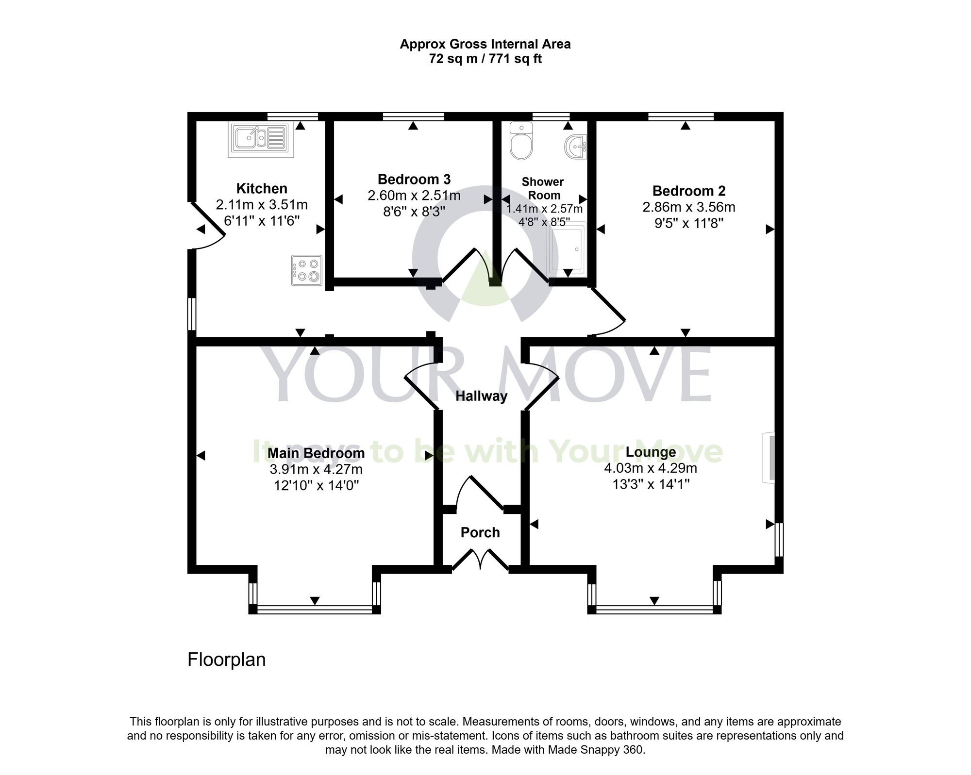 Floorplan of 3 bedroom Detached Bungalow for sale, Kilsyth Road, Banknock, Stirlingshire, FK4