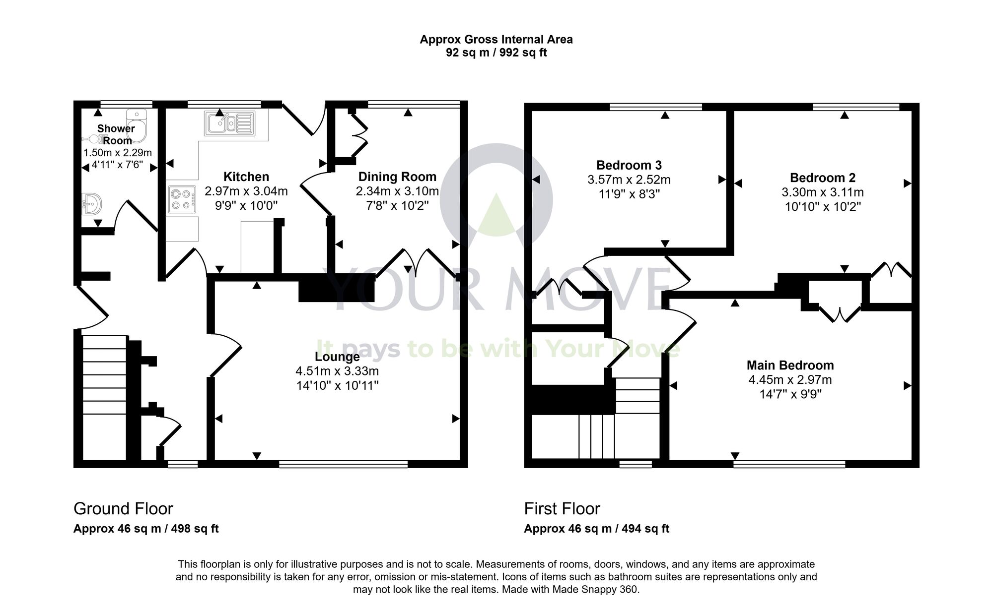 Floorplan of 3 bedroom End Terrace House for sale, Mariner Road, Camelon, Stirlingshire, FK1