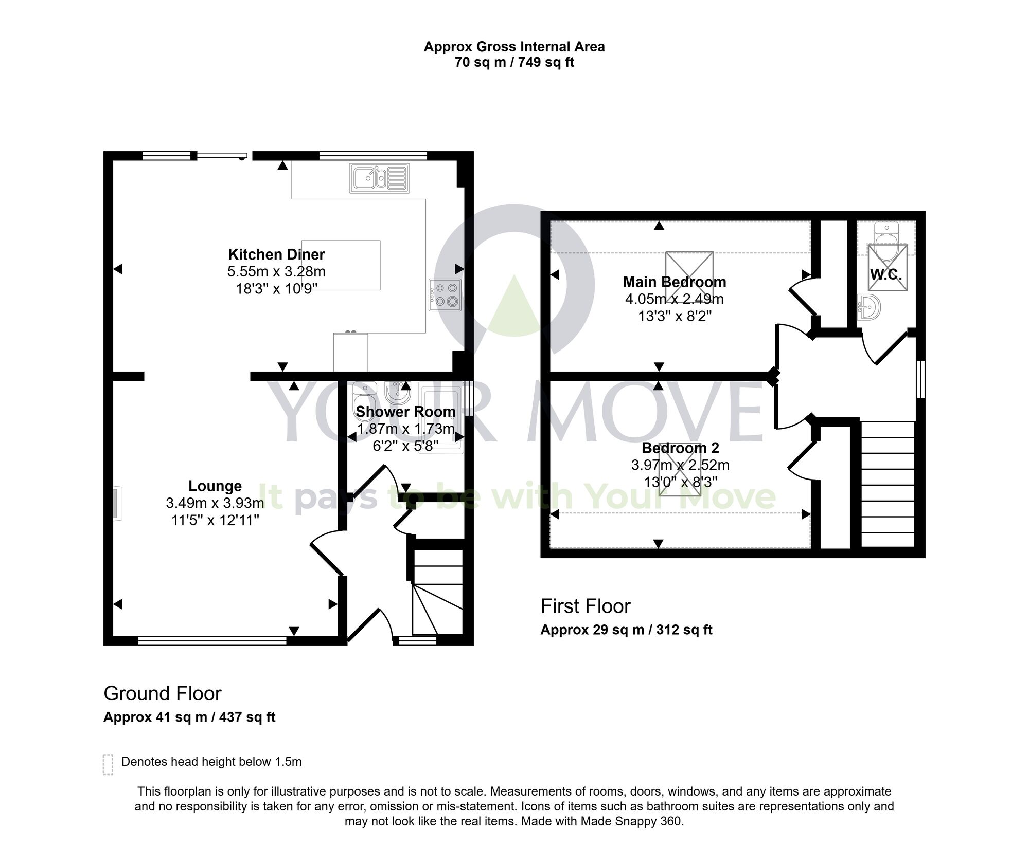Floorplan of 2 bedroom Semi Detached House for sale, Neilson Court, Blackburn, West Lothian, EH47