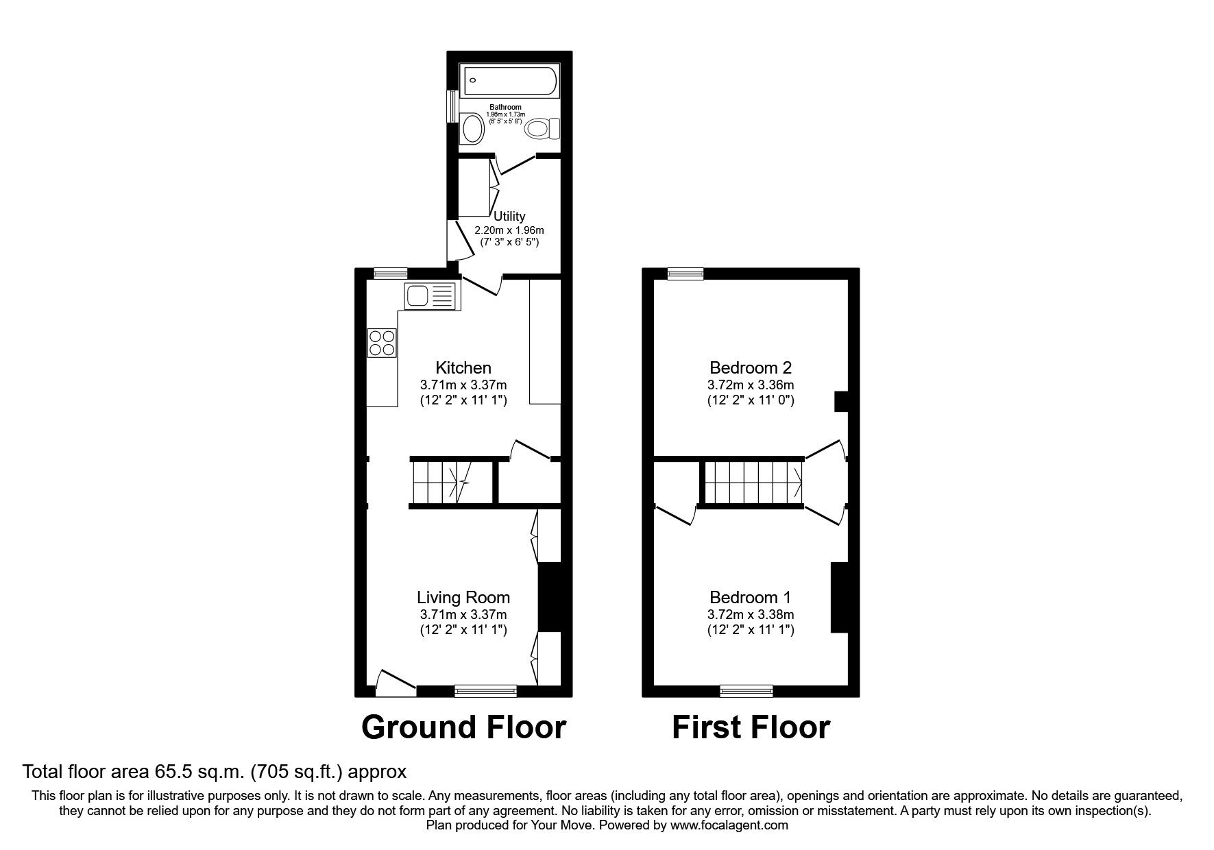 Floorplan of 2 bedroom  House to rent, St. Johns Road, Faversham, Kent, ME13