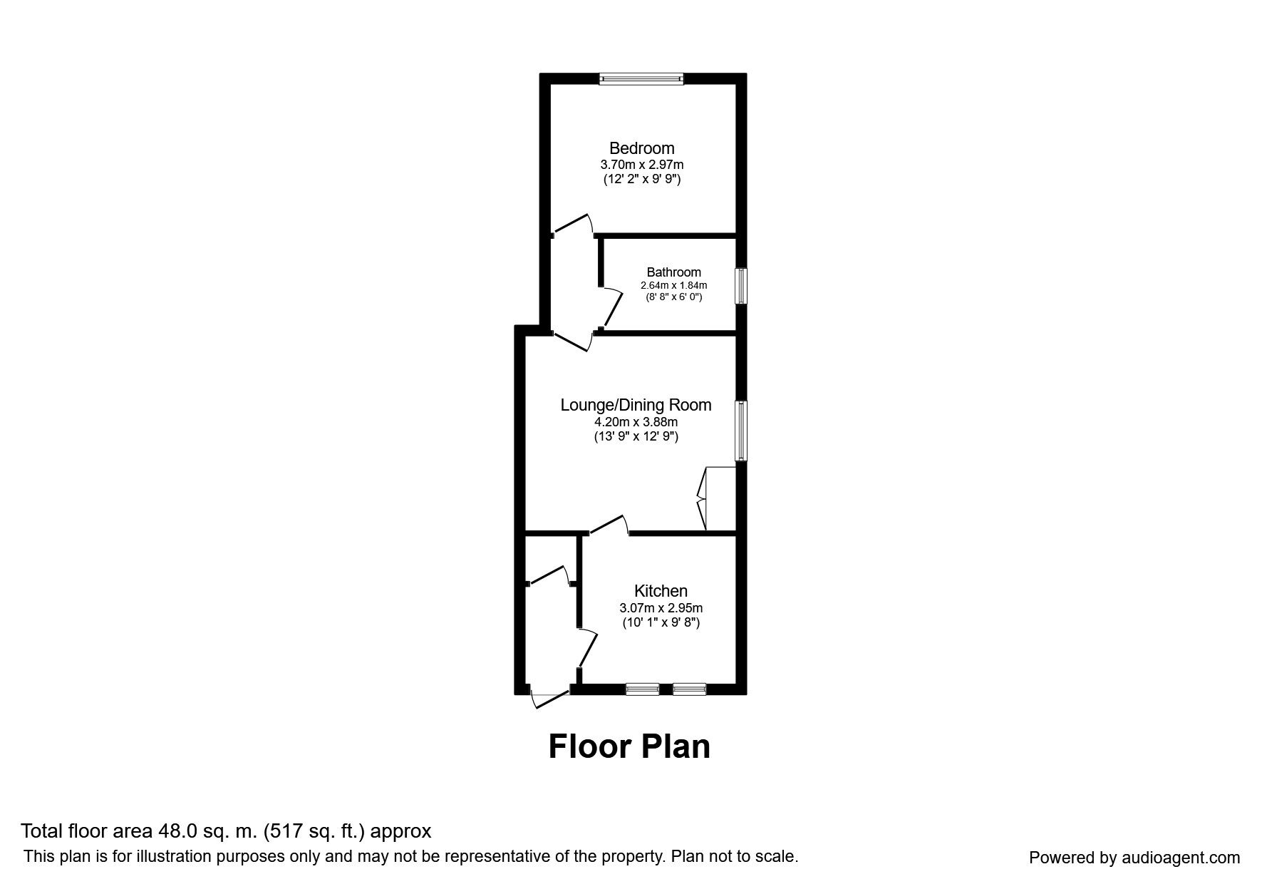 Floorplan of 1 bedroom  Flat to rent, Jacob Yard Preston Street, Faversham, Kent, ME13