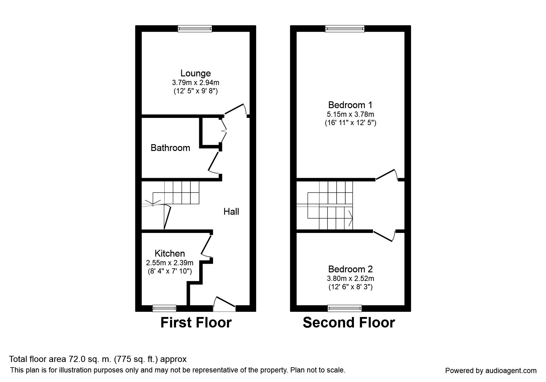 Floorplan of 2 bedroom  Flat to rent, Sommerville Close, Faversham, Kent, ME13