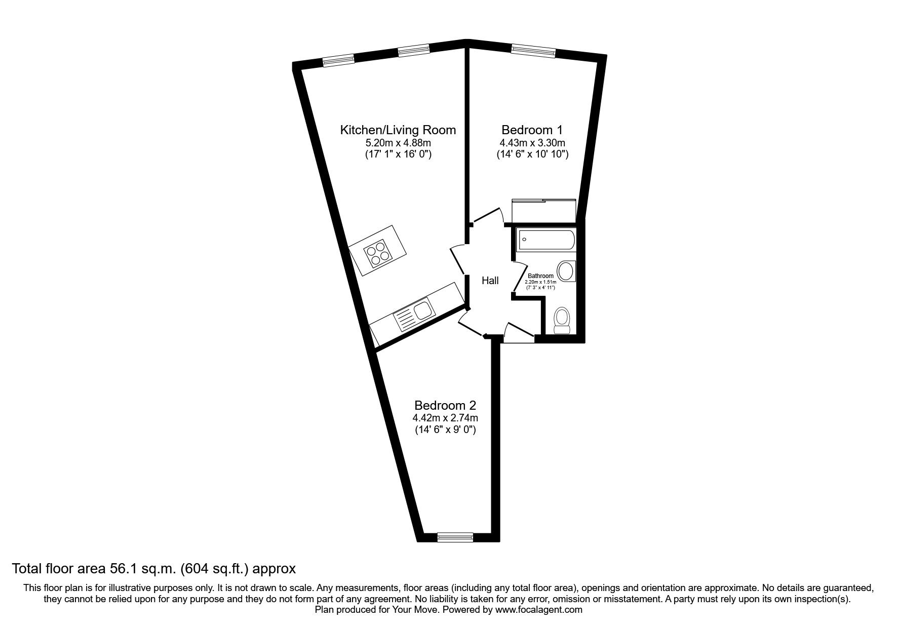 Floorplan of 2 bedroom  Flat to rent, Voile House, 91 Preston Street, Faversham, ME13