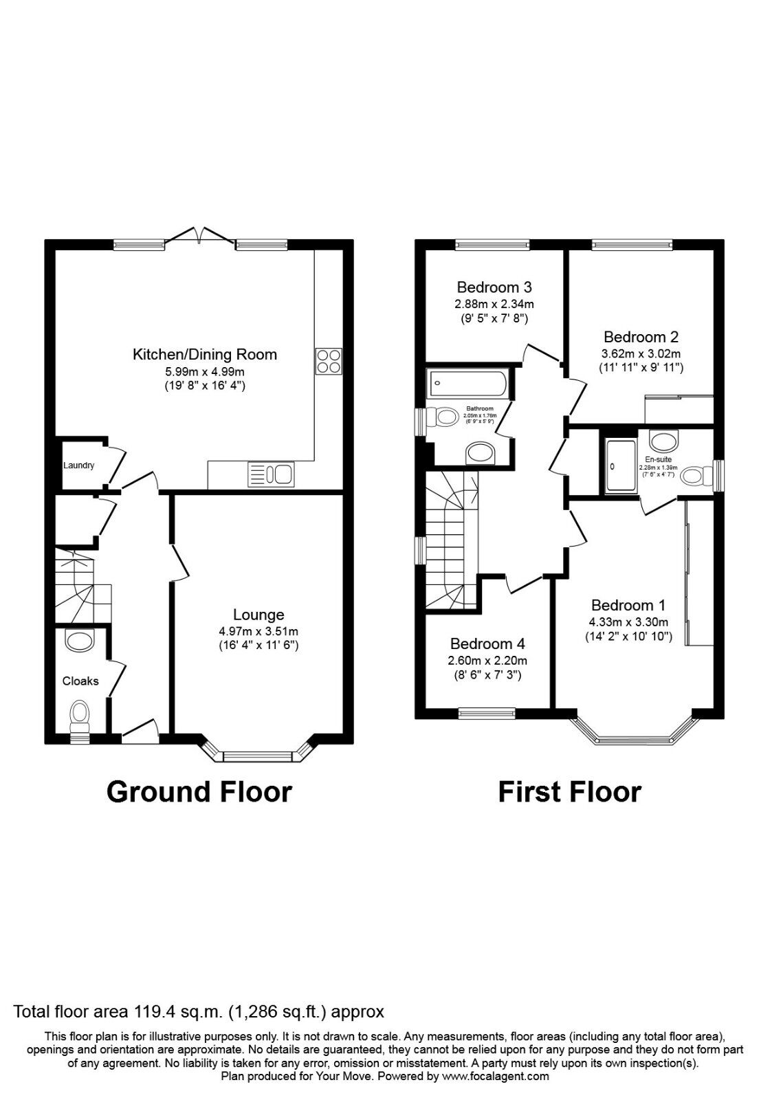 Floorplan of 4 bedroom Detached House to rent, Lakeside Avenue, Faversham, ME13