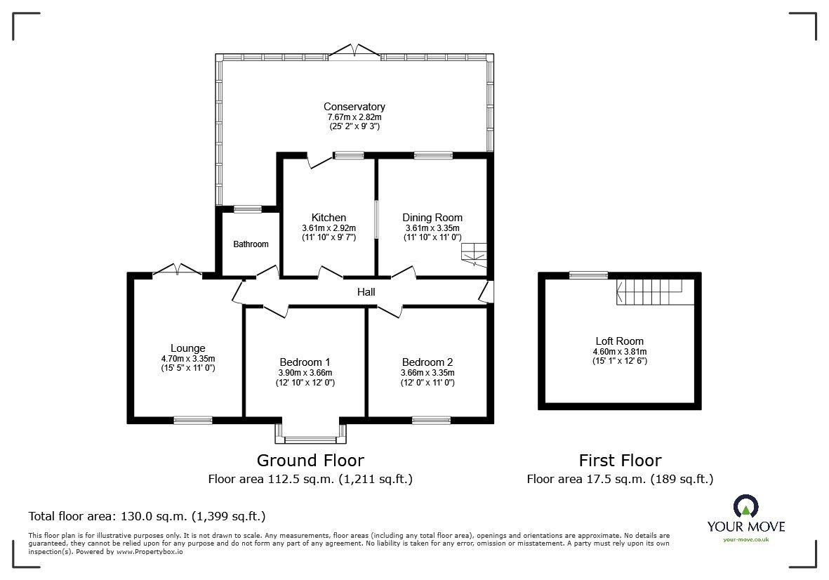 Floorplan of 3 bedroom Detached Bungalow for sale, Ethelbert Road, Faversham, Kent, ME13